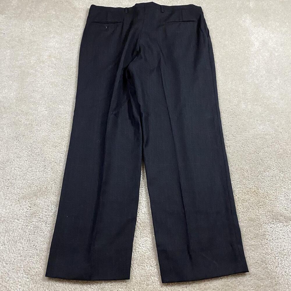 VTG Christian Dior Monsieur Pants Mens 37x30 Blue Wool Herringbone Pleated - Picture 2 of 10